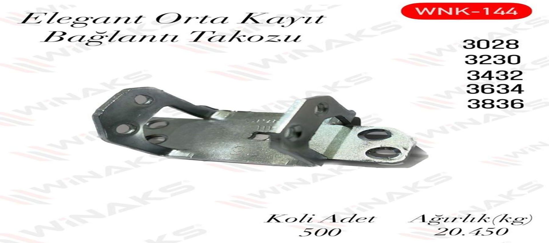 Elegant orta kayıt bağlantı takozu